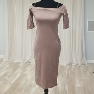 Brand new, tan body con dress